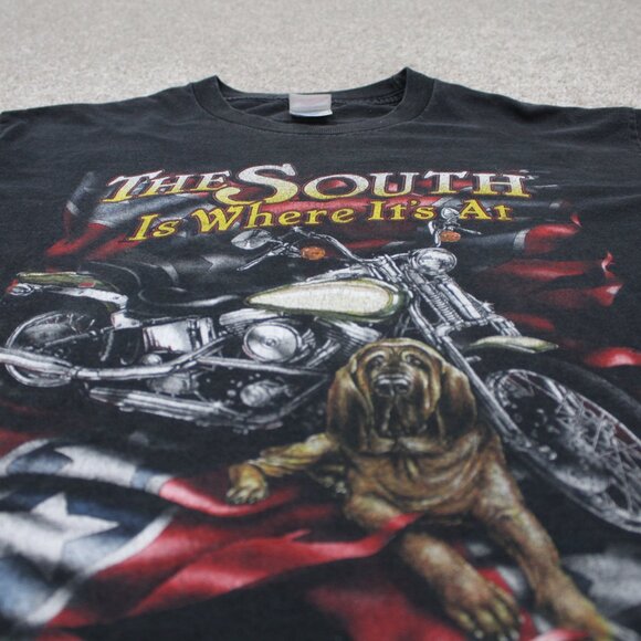 Vintage Tennessee River Tag Shirt Mens Large Black The South is Where its at S/S - Picture 5 of 11